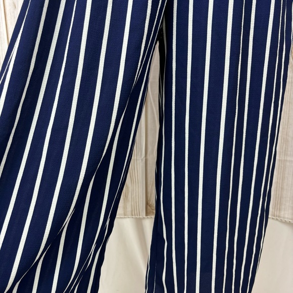 Ambiance Jumpsuit Spaghetti Strap Cropped Length Striped Blue White Size Small - Picture 6 of 15